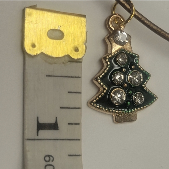 Brown Cord and Green Christmas Tree Necklace - Picture 7 of 9